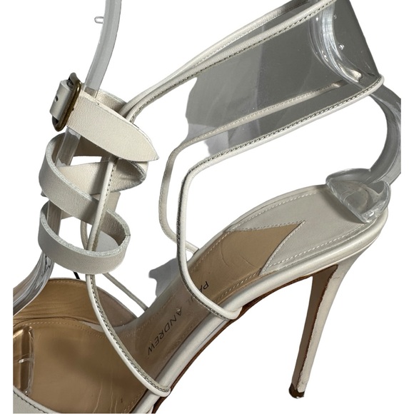 SEXY AF PAUL ANDREW CRISS CROSS STILETTO IVORY SANDALS (SZ 39 / FITS AS 7.5) - Picture 4 of 13
